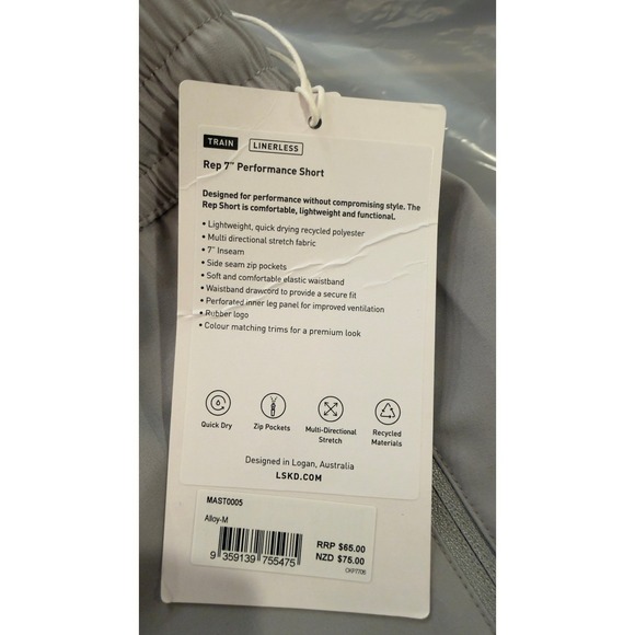 LSKD Rep 7 Performance Shorts Mens Medium Alloy Gray Linerless NEW NWT - Picture 4 of 16